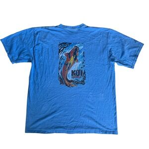 Crazy Shirts Hawaii Blue Painted Koi Graphic Shirt Size XL